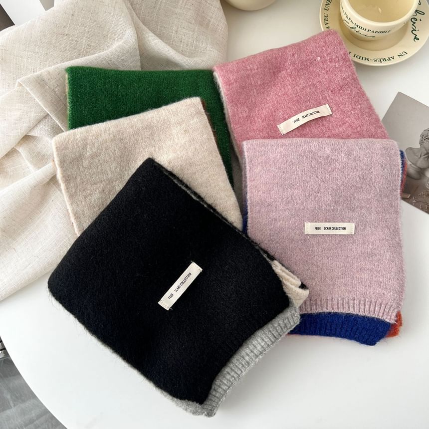 Color Scarf Block Knit