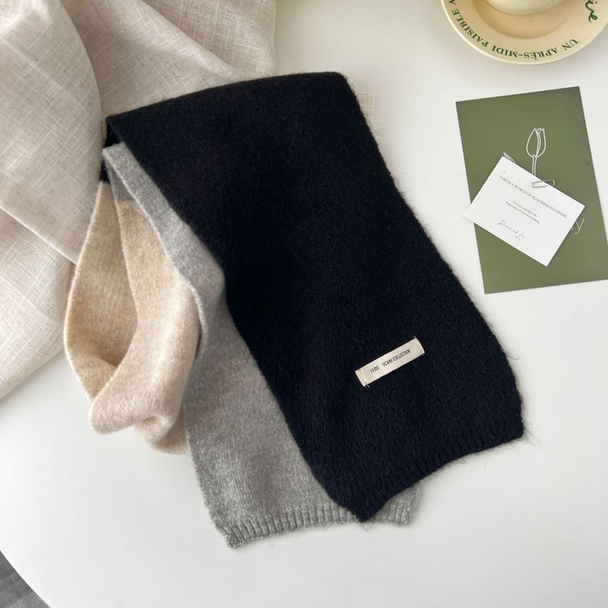 Color Scarf Block Knit