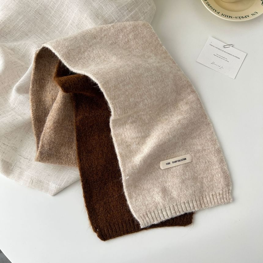 Color Scarf Block Knit