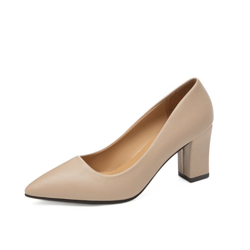 Chunky Pointed Pumps Heel