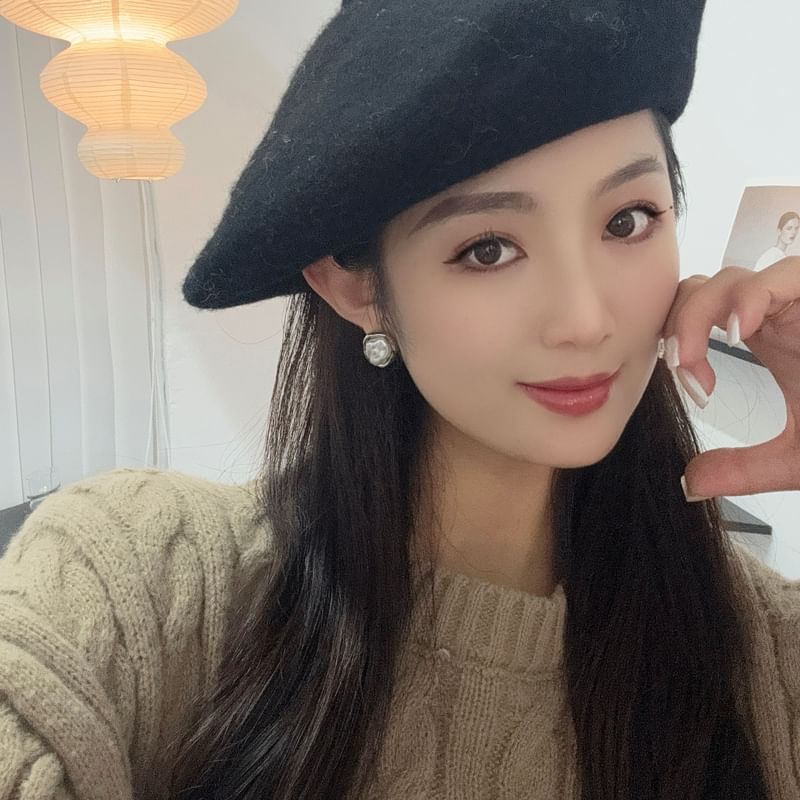 Pearl Ear Stud Irregular Faux