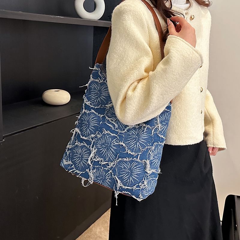 Bag Tote Denim Floral
