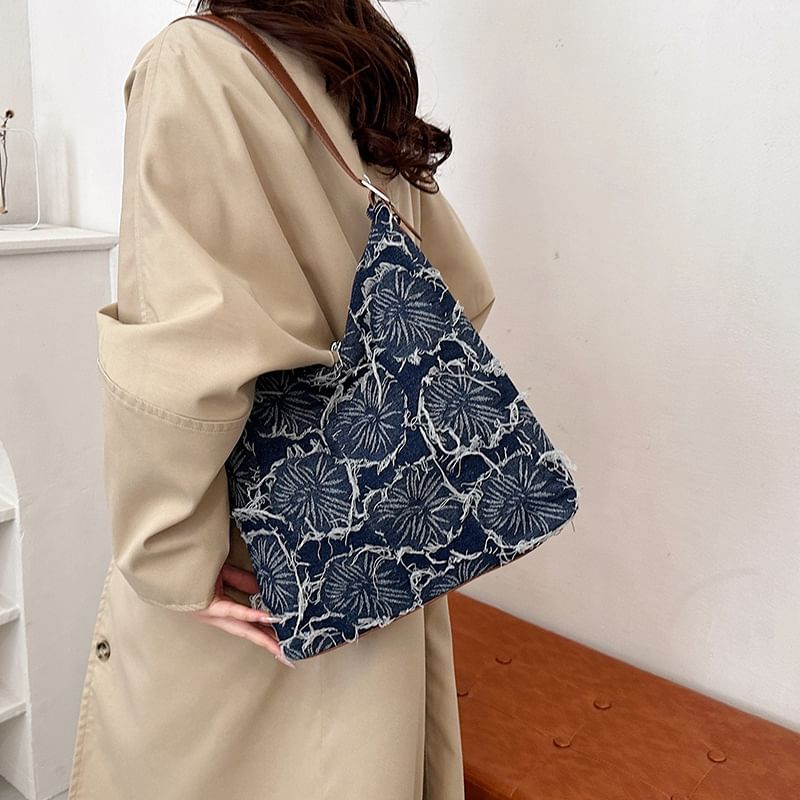 Bag Tote Denim Floral