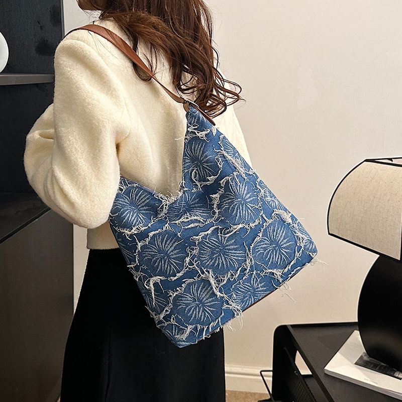 Bag Tote Denim Floral