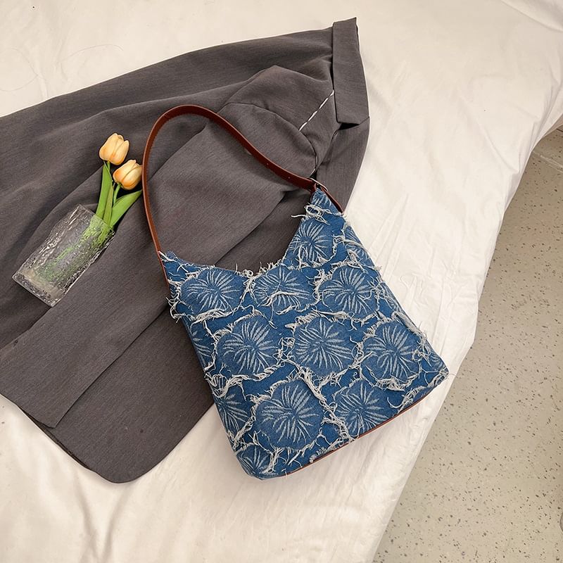 Bag Tote Denim Floral