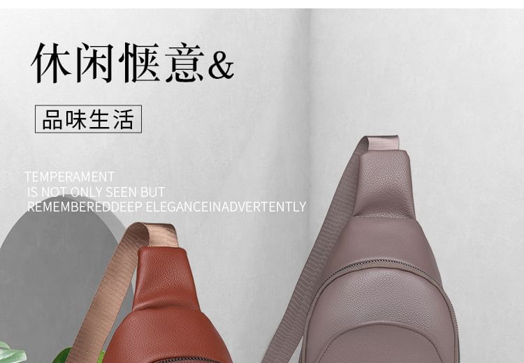 Bag Faux Plain Sling Leather