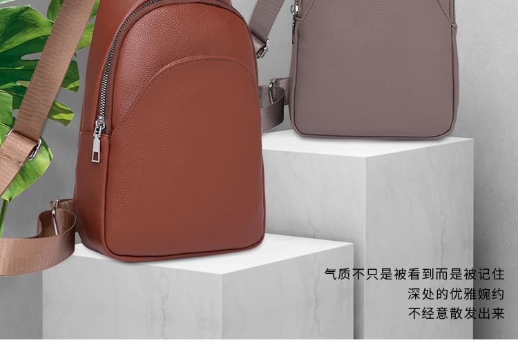 Bag Faux Plain Sling Leather
