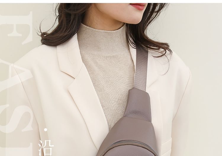 Bag Faux Plain Sling Leather