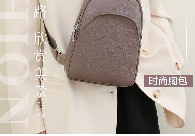 Bag Faux Plain Sling Leather