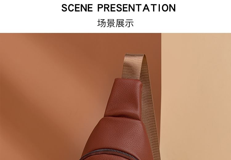 Bag Faux Plain Sling Leather