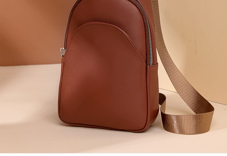 Bag Faux Plain Sling Leather