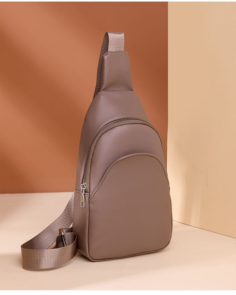Bag Faux Plain Sling Leather