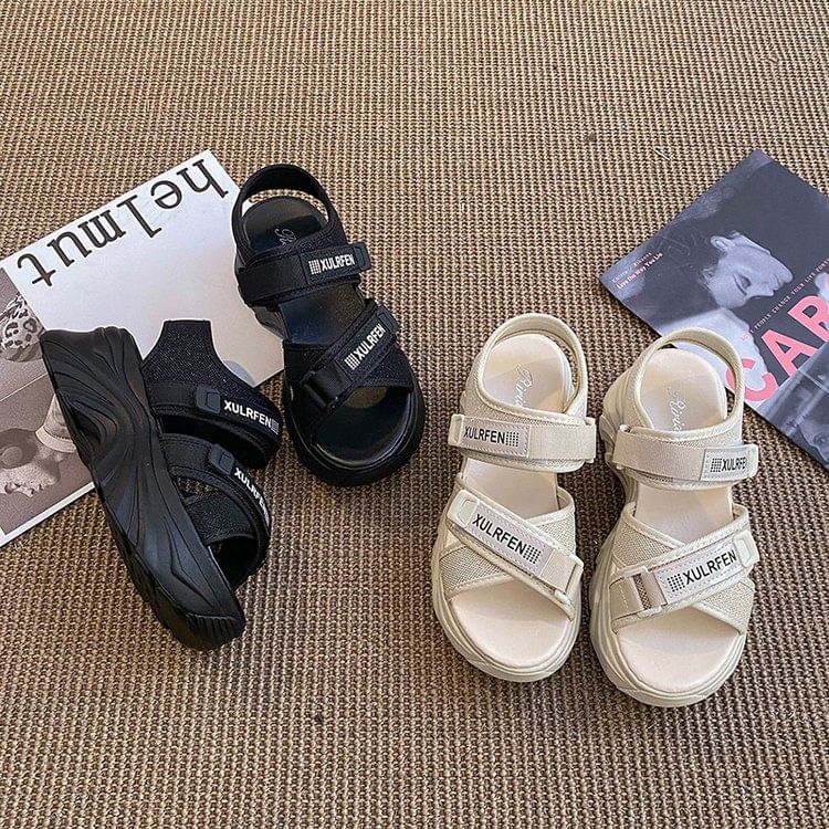 Strap Lettering Sandals Adhesive