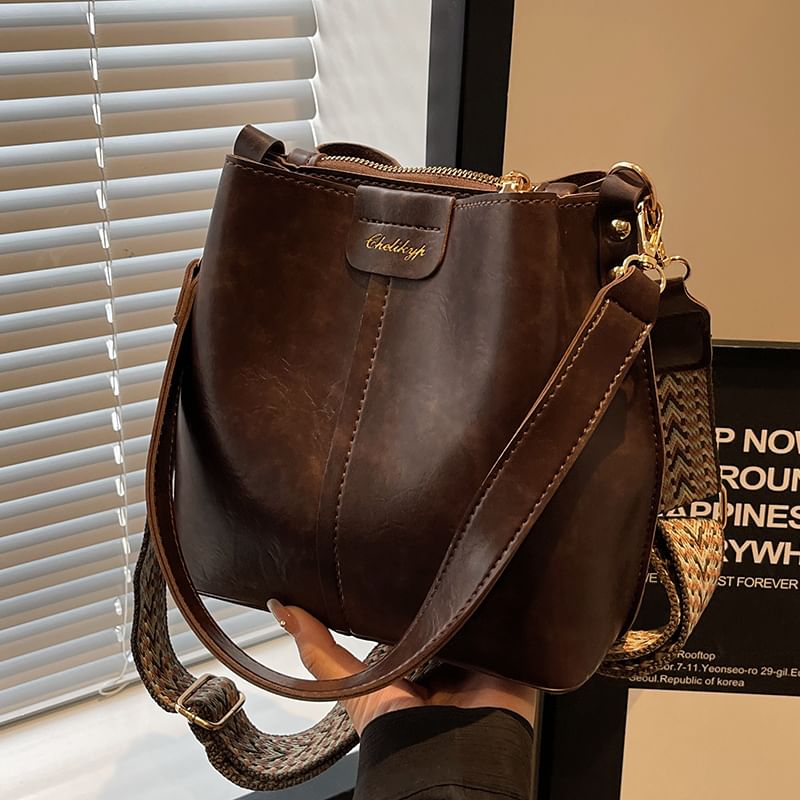 Faux Bucket Bag Leather