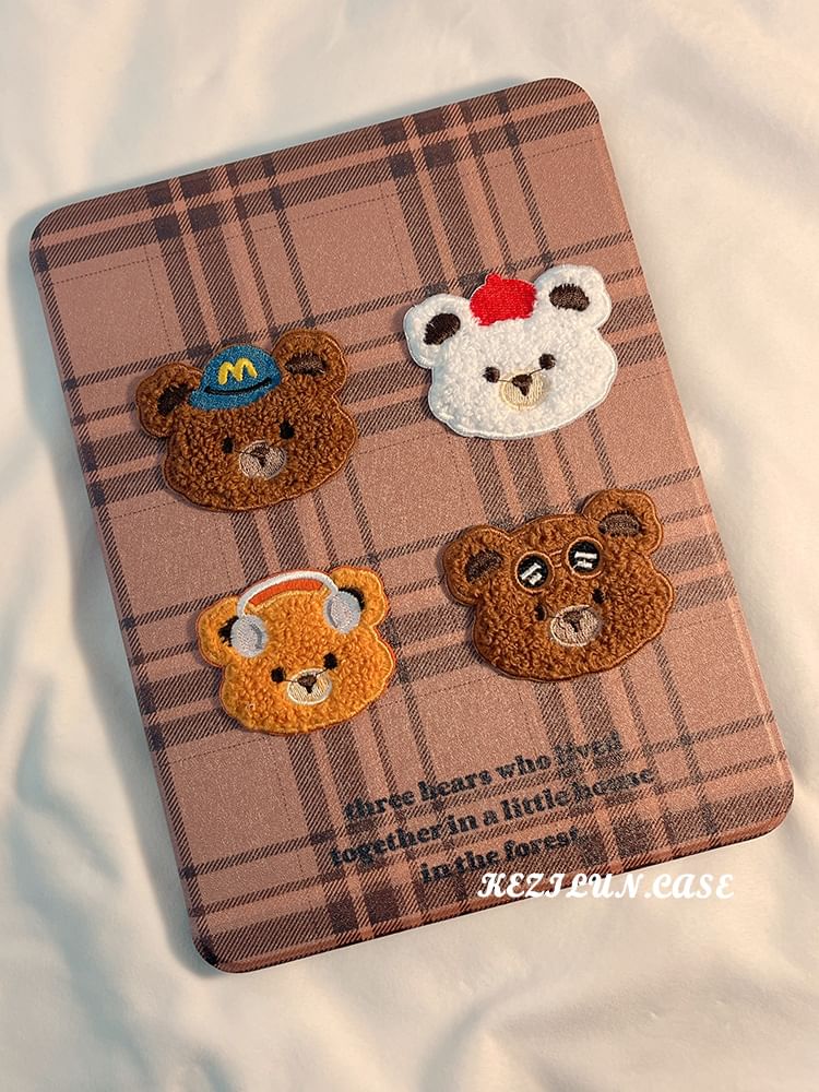 iPad Case Plaid Bear
