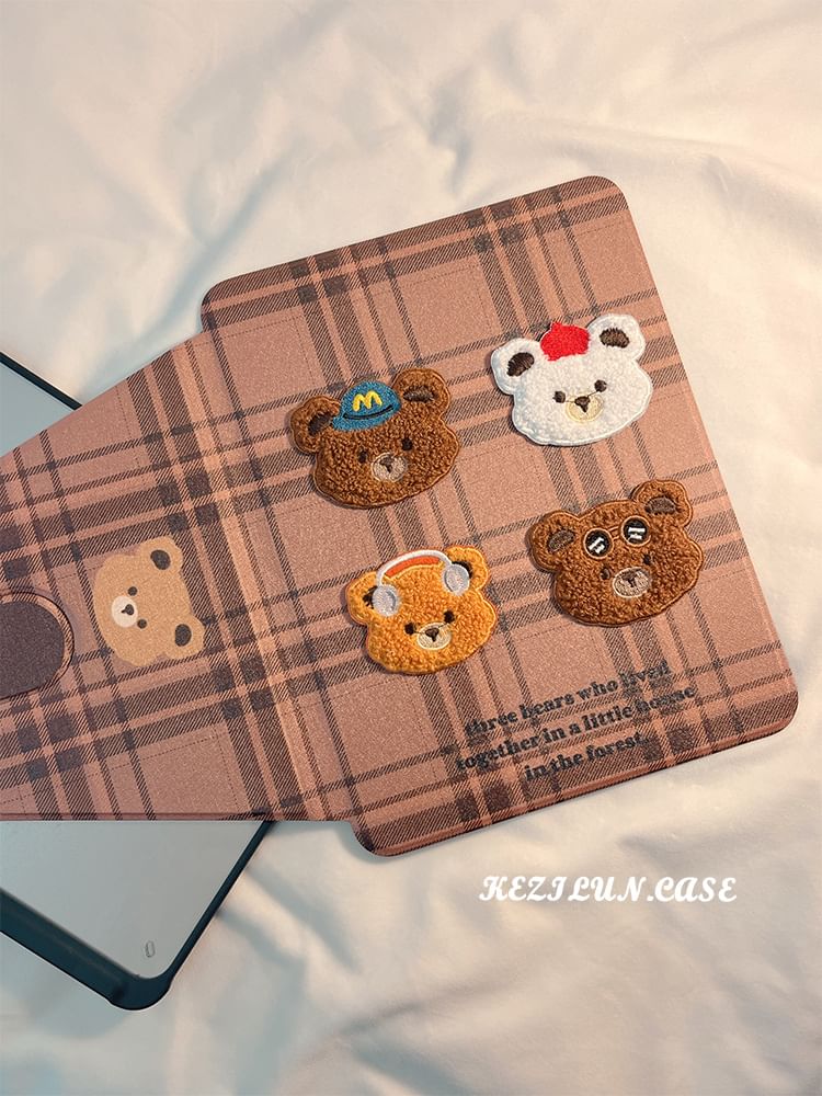 iPad Case Plaid Bear