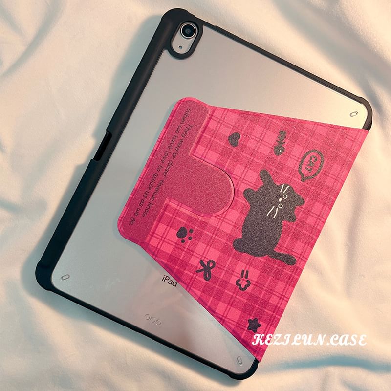 Case Cat iPad Plaid