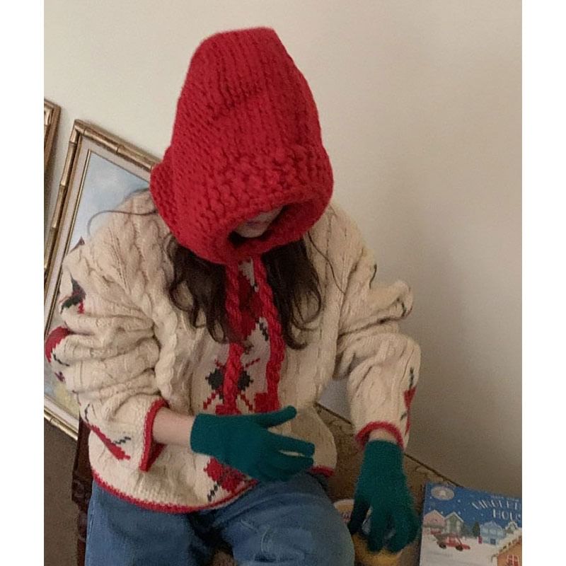 Knit Hat Plain Earflap