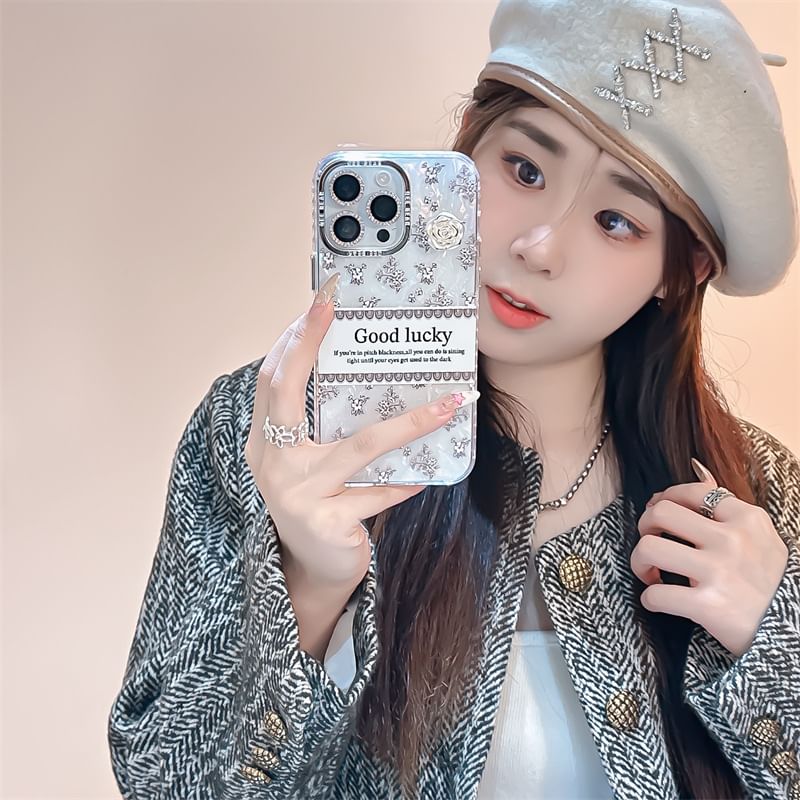 Lettering Floral Case Phone