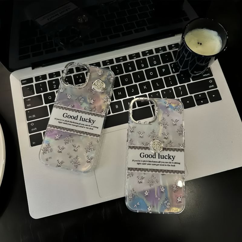 Lettering Floral Case Phone