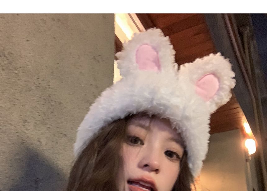 Ear Chenille Hat Rabbit
