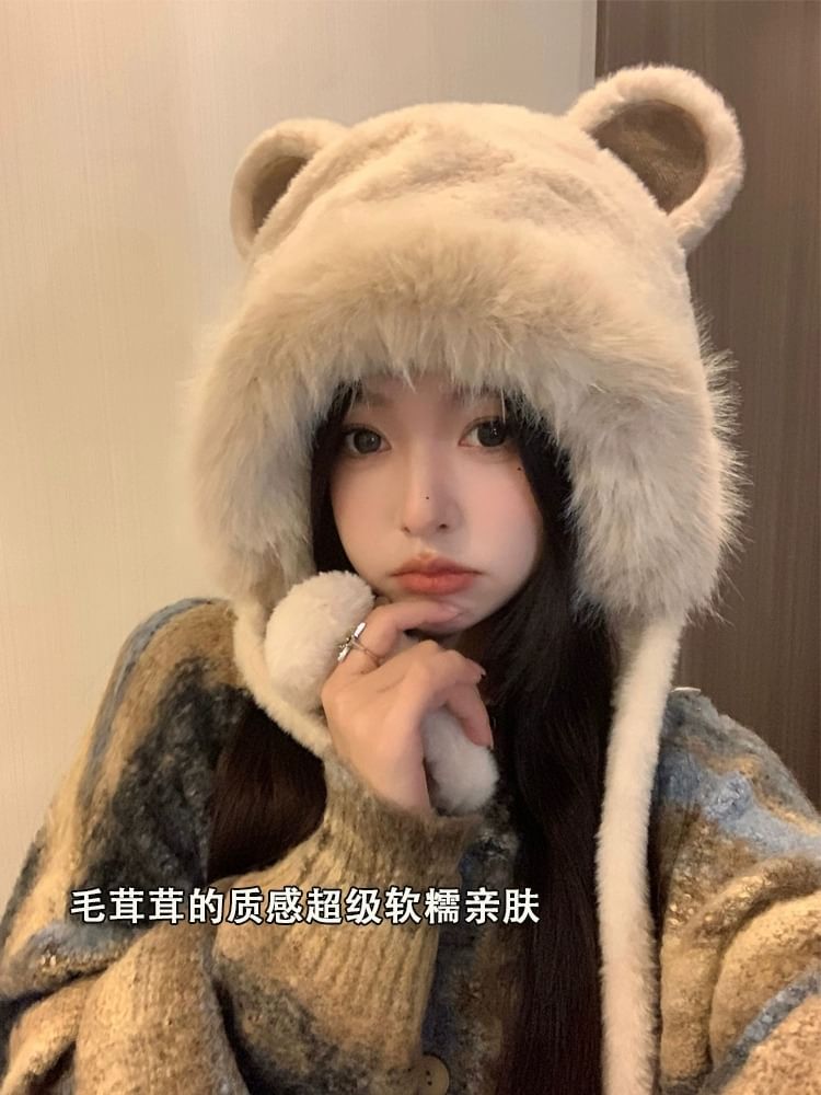 Bear Hat Trapper Ear Chenille