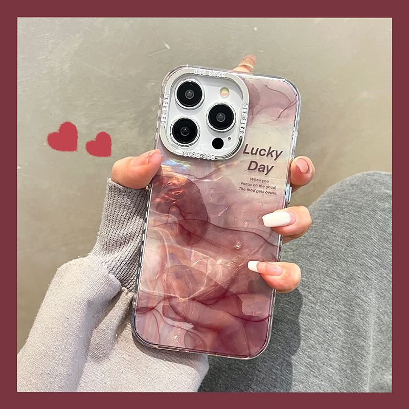 Print Floral Marble Case Phone