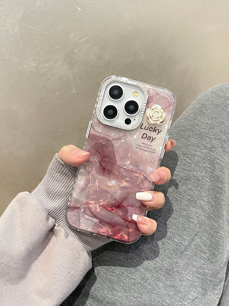 Print Floral Marble Case Phone