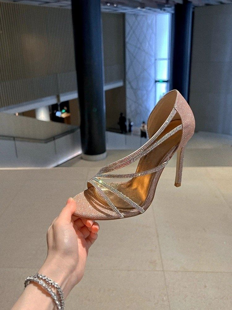 Heel Rhinestone Pumps High