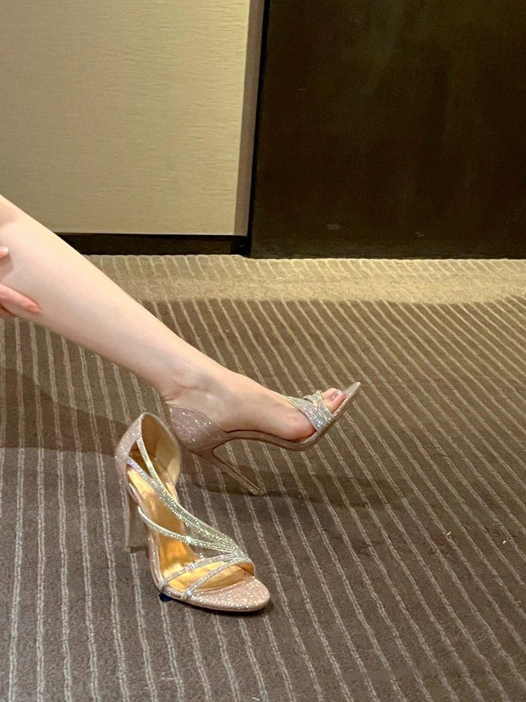 Heel Rhinestone Pumps High