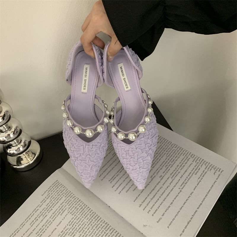 High Pumps Faux Heel Pearl