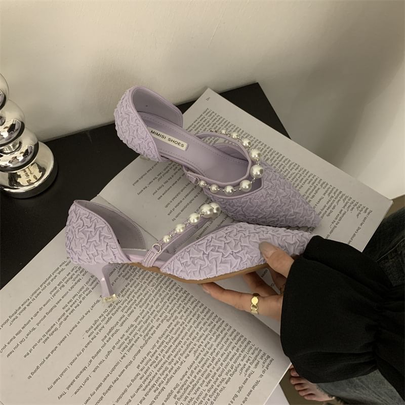 High Pumps Faux Heel Pearl