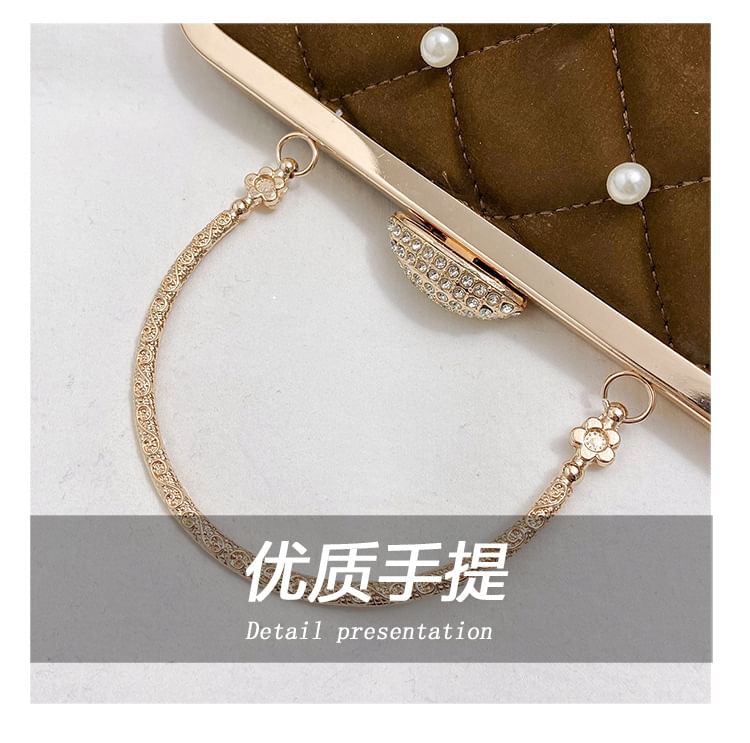 Pearl Strap Faux Chain Crossbody Bag