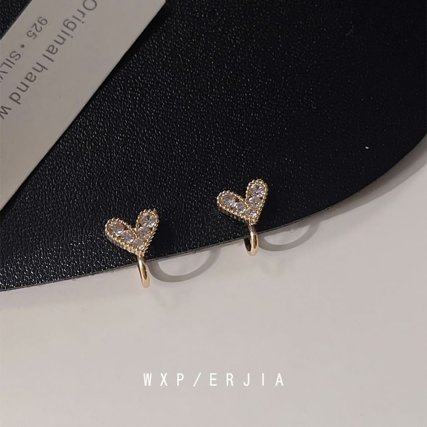 Heart Ear Alloy Cuff Rhinestone