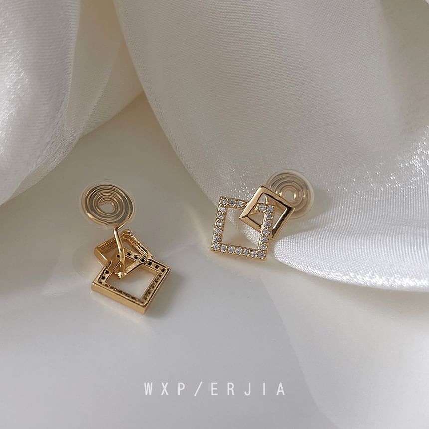 Alloy Cuff Ear Square Rhinestone