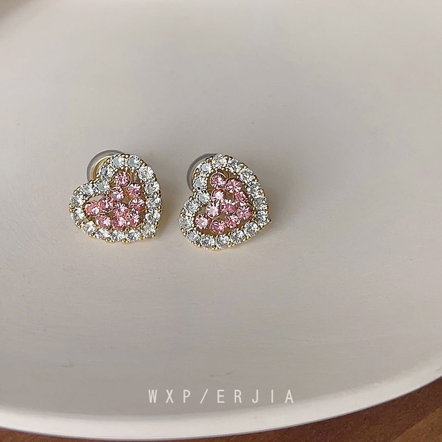 Ear Alloy Cuff Rhinestone Heart