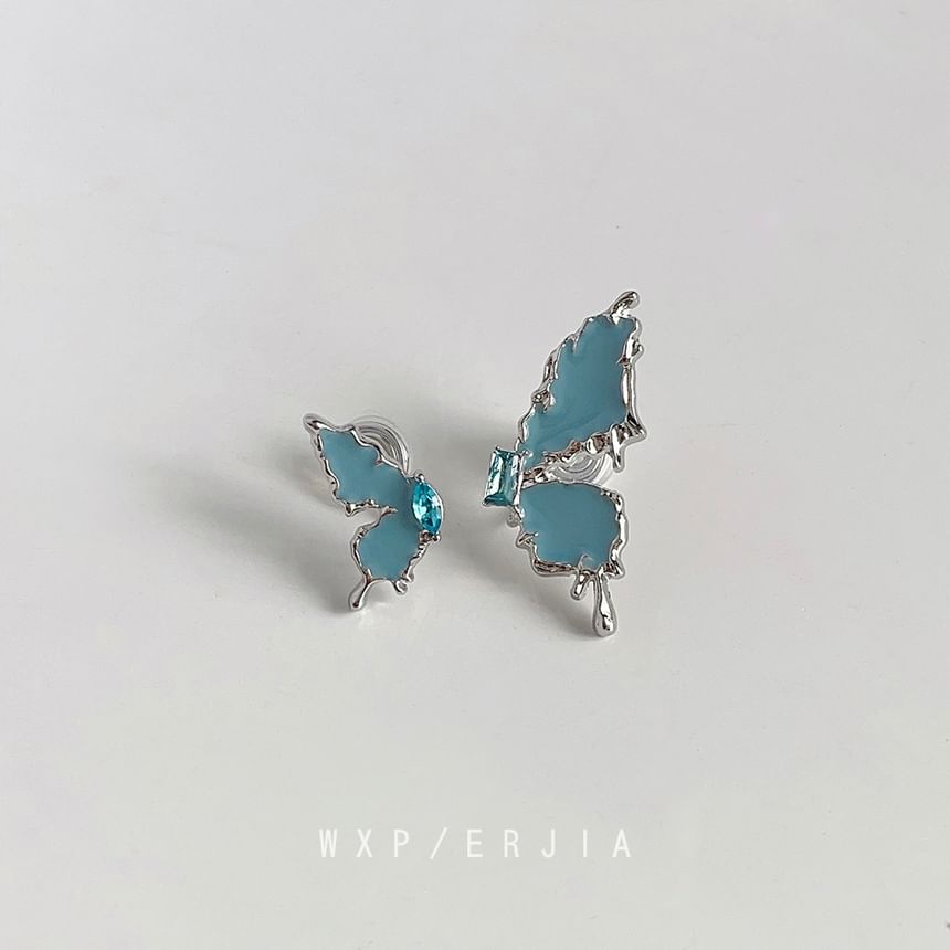 Butterfly Asymmetrical Rhinestone Ear Cuff Alloy