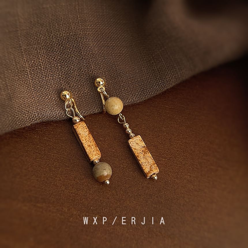 Gemstone Asymmetrical Alloy Cuff Ear Faux Dangle