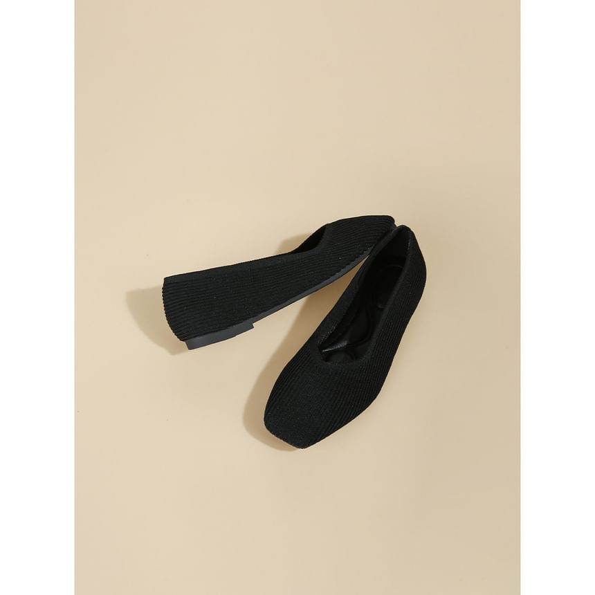 Woven Toe Flats Square