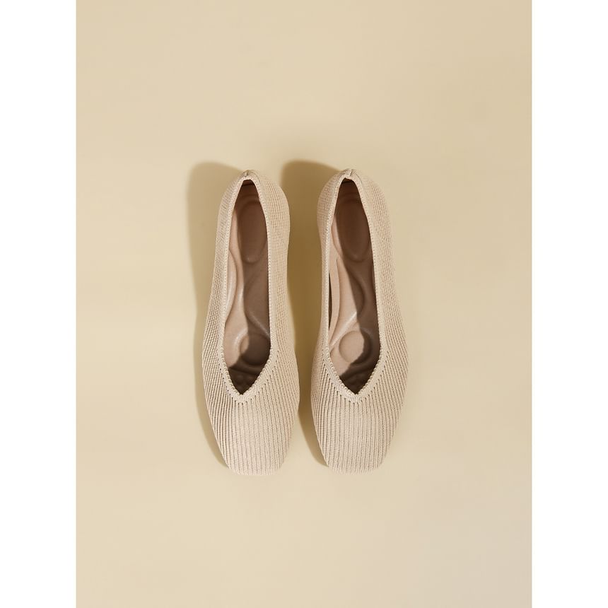 Woven Toe Flats Square