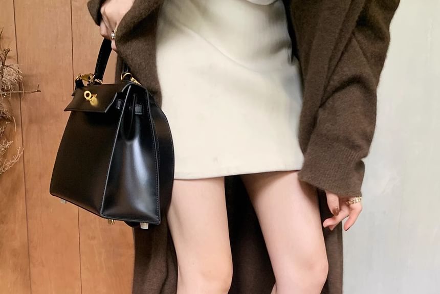 Genuine Leather Low-Heel Square Toe Short Boots