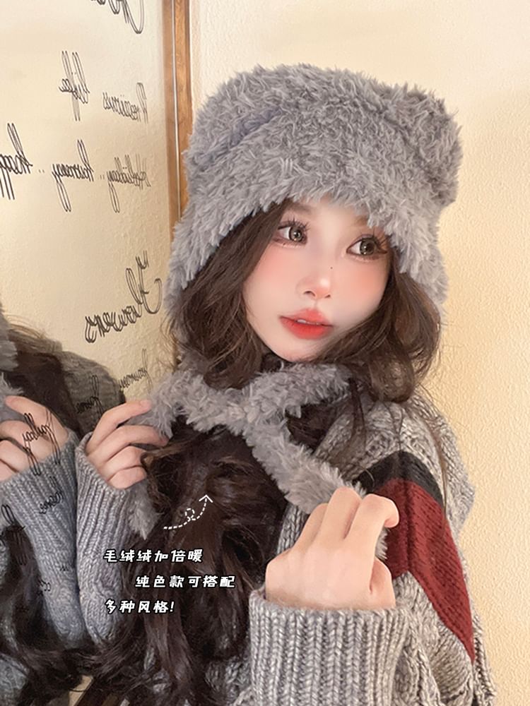 Ear Bear Fluffy Earflap Hat