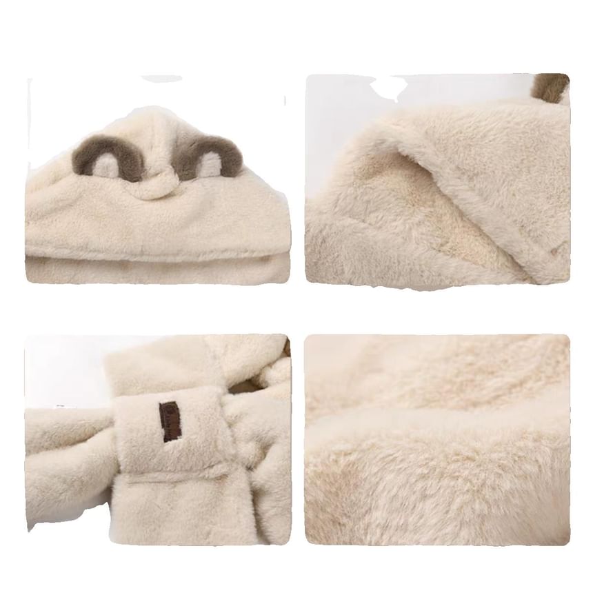 Scarfed Trapper Bear Ear Hat