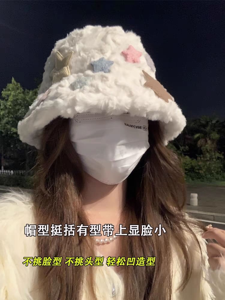 Hat Fleece Applique Bucket Star