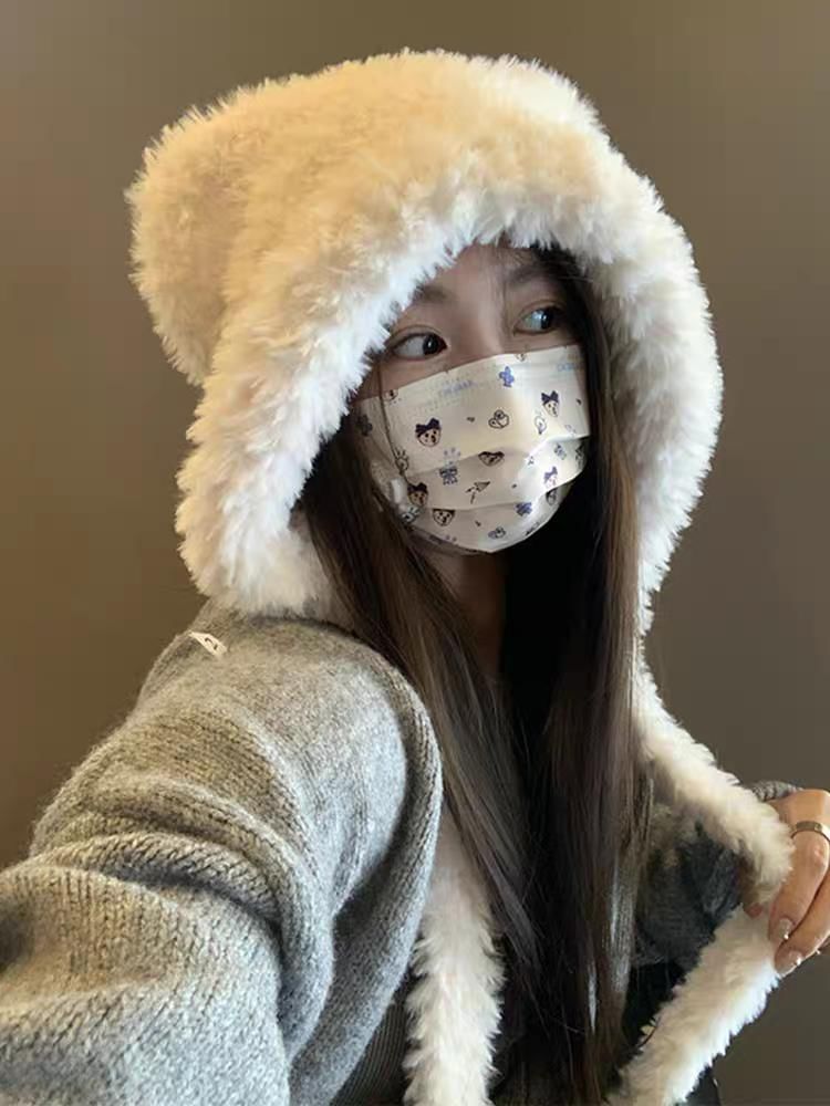 Fleece Ear Bear Hat Trapper