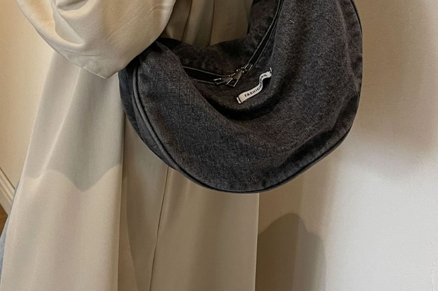 Applique Denim Crossbody Bag