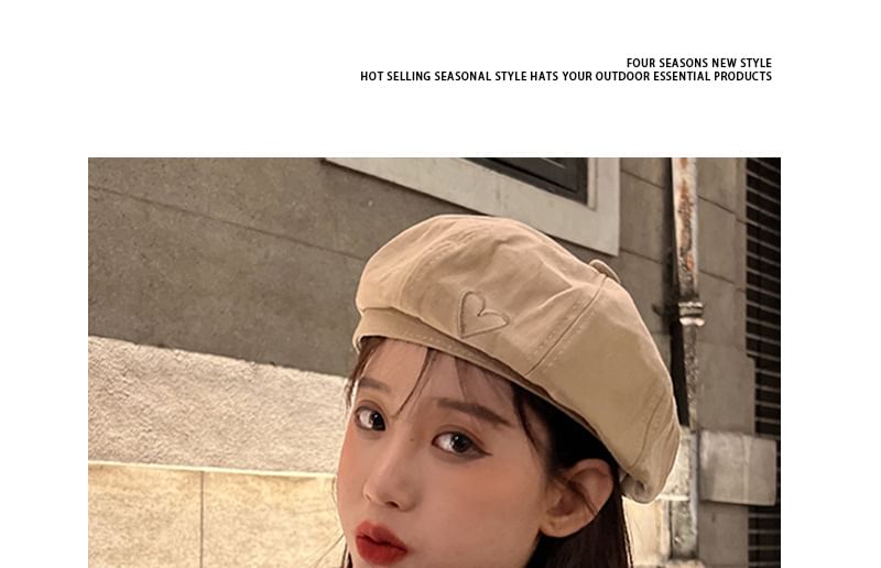 Beret Embroidered Heart