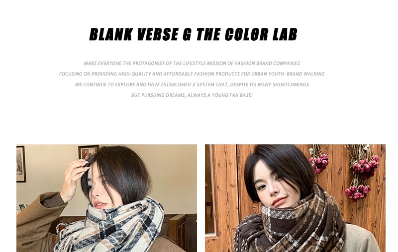 Scarf Plaid Tasseled