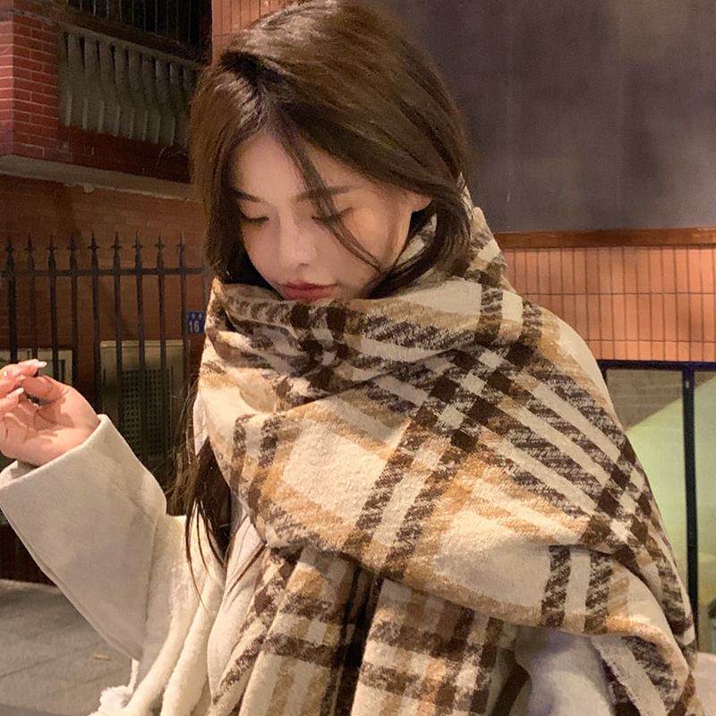 Scarf Houndstooth Tasseled