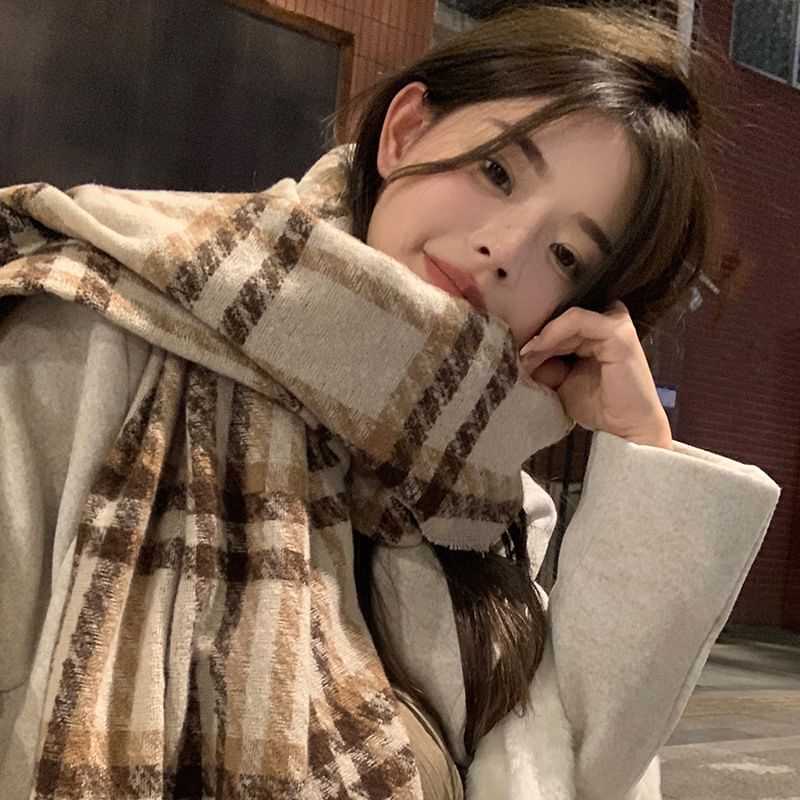 Scarf Houndstooth Tasseled